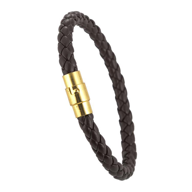 Bangle Leather Unisex Bracelets Gift Wristband Trendy Jewelry Men Women Braided Alloy Button For Loves  Jewelry Accessory