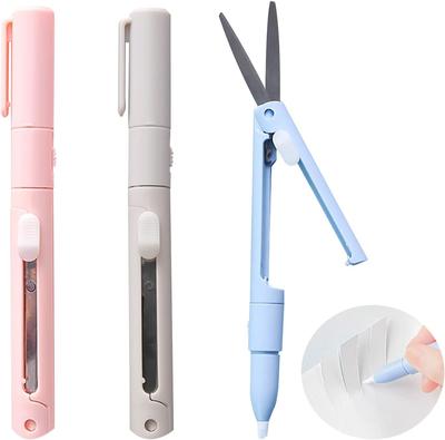 12-in-1 Double-Ended Pen Scissors with Paper Cutter Foldable Stainless Steel Blades and Ceramic Pen Knife for Multiple Scenes1pc