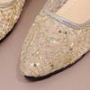 New Hollow Mesh Flat Shoes Lace Pointed Low Heel Mesh Shoes Women