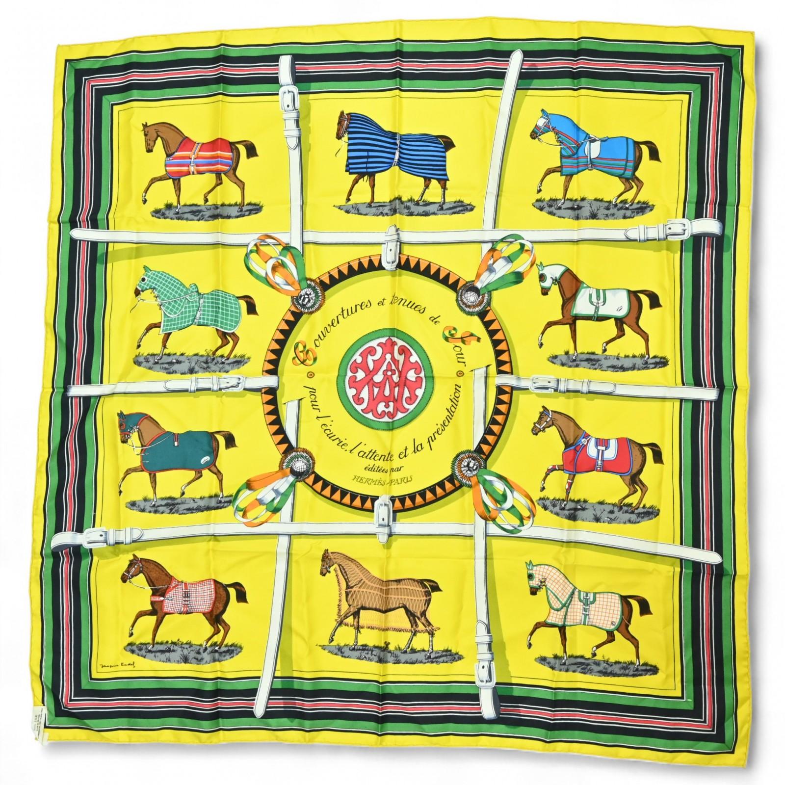 

Auth HERMES Carre 90 Scarf Couvertures et Tenues de Jour Silk he5517rr Used