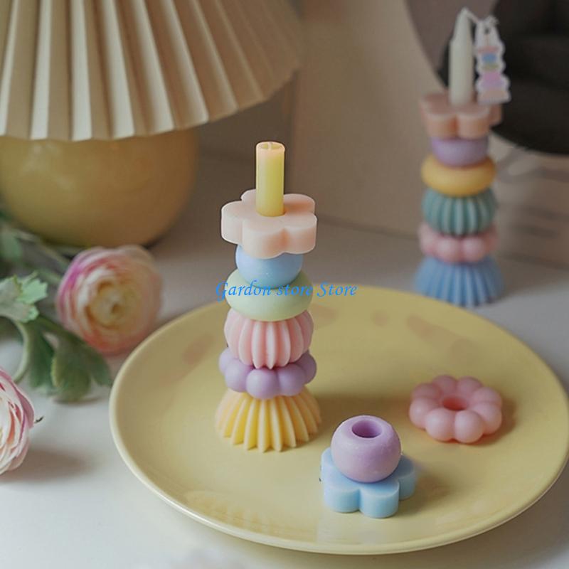 B0KB Creative Rainbow Stacking Scented Soybean Wax Air Freshener Gift For Home Office Relaxation Aromatherapies