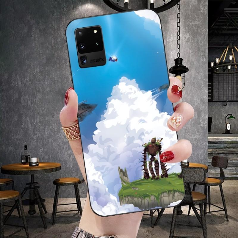 Castle In The Sky Japan Phone Case For Samsung Galaxy S6 S7 S8 S9 S10 S21 S22 Plus Ultra Soft Black Phone Cover