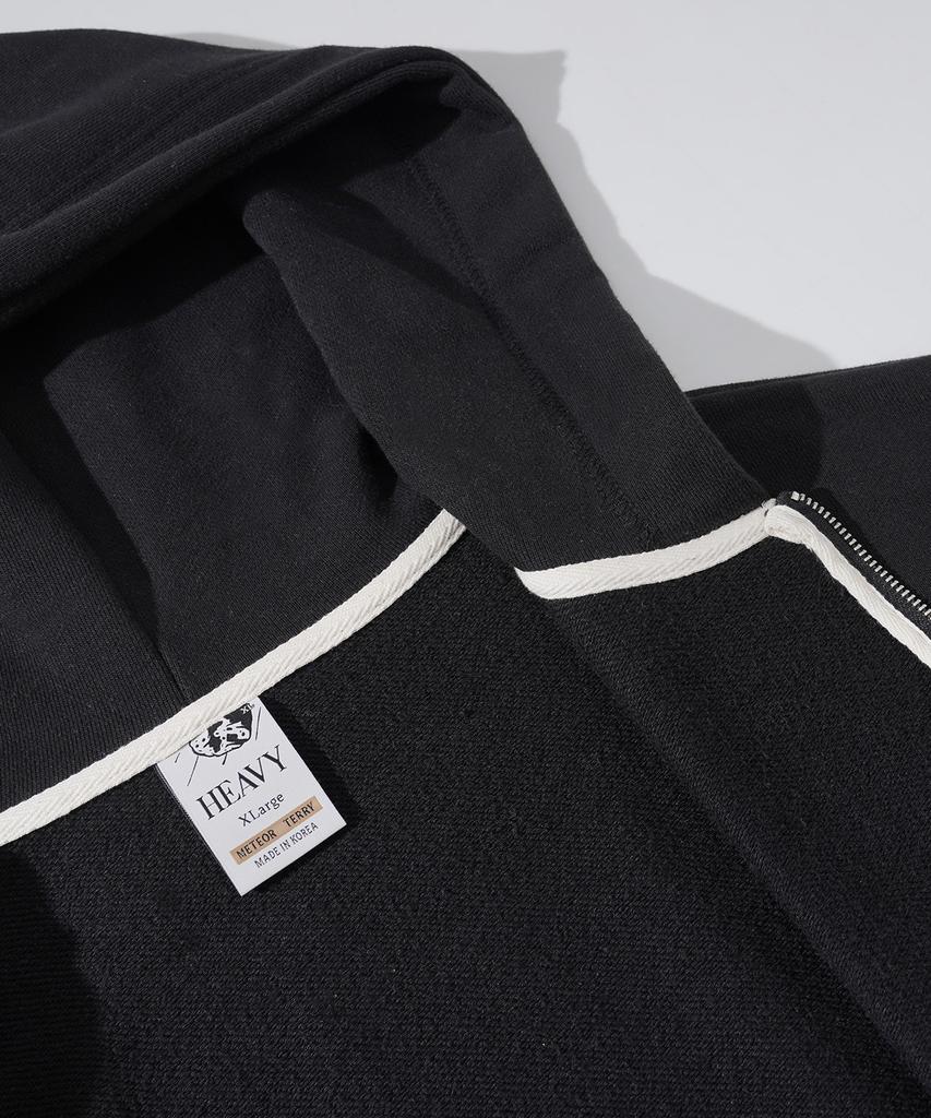 Fp142 Meteor Heavyweight Crumble Zip-Up Hoodie Black Sjhd1392