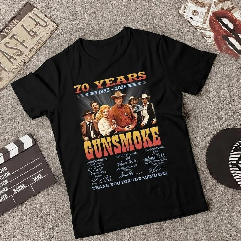 70 Years Gunsmoke Thank You For The Memories Anniversary 1955 2025 Unisex Shirt Unisex T-Shirt XXL