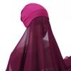 Muslim Women Bonnet + Chiffon Shawl Instant Under scarf Cap Islam Inner Scarf Headband Stretch Hijab Cover Headwrap Turbante