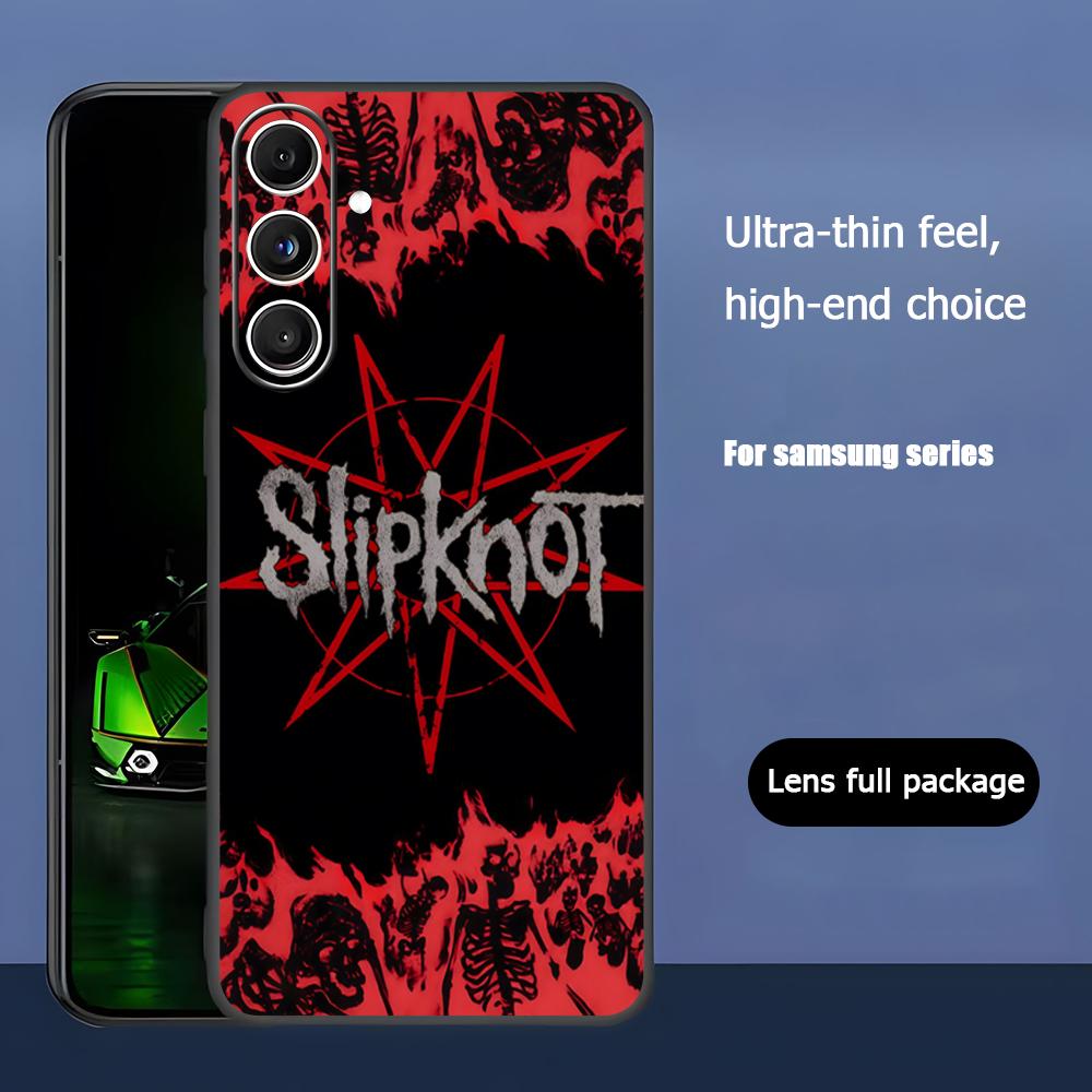 Popular S-Slipknot Band Rock Phone Case For Samsung Galaxy S25 S24 S23 S22 S21 S20 Plus Ultra Note20 Soft Black