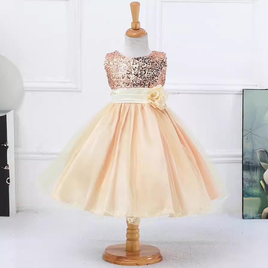 Baby Girl Dress Girl Clothing Flower Sequins Dress For Christmas Halloween Brithday Party Wedding Princess Dress Christmas
