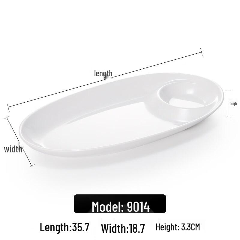 Japanese Style Melamine Double Divided Snack Plate