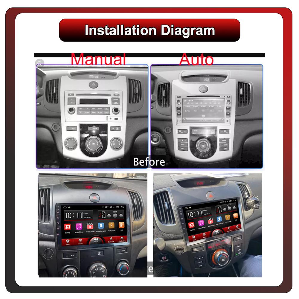 2Din Android Car-Play Car Radio,KIA Forte Cerato 2008-2014,Multimedia Player Head Unit Stereo GPS Navigation BT WIFI,2+32GB