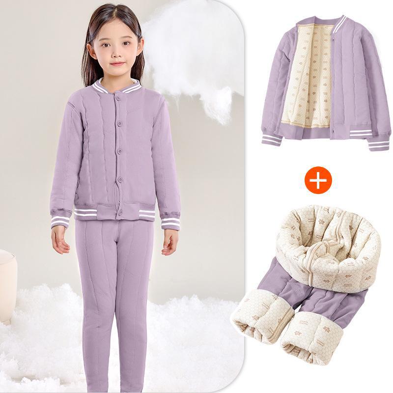 Inner Warm Winter Suit for Children and Teens - Thick, Cozy School Uniform for Parent-Child Matching