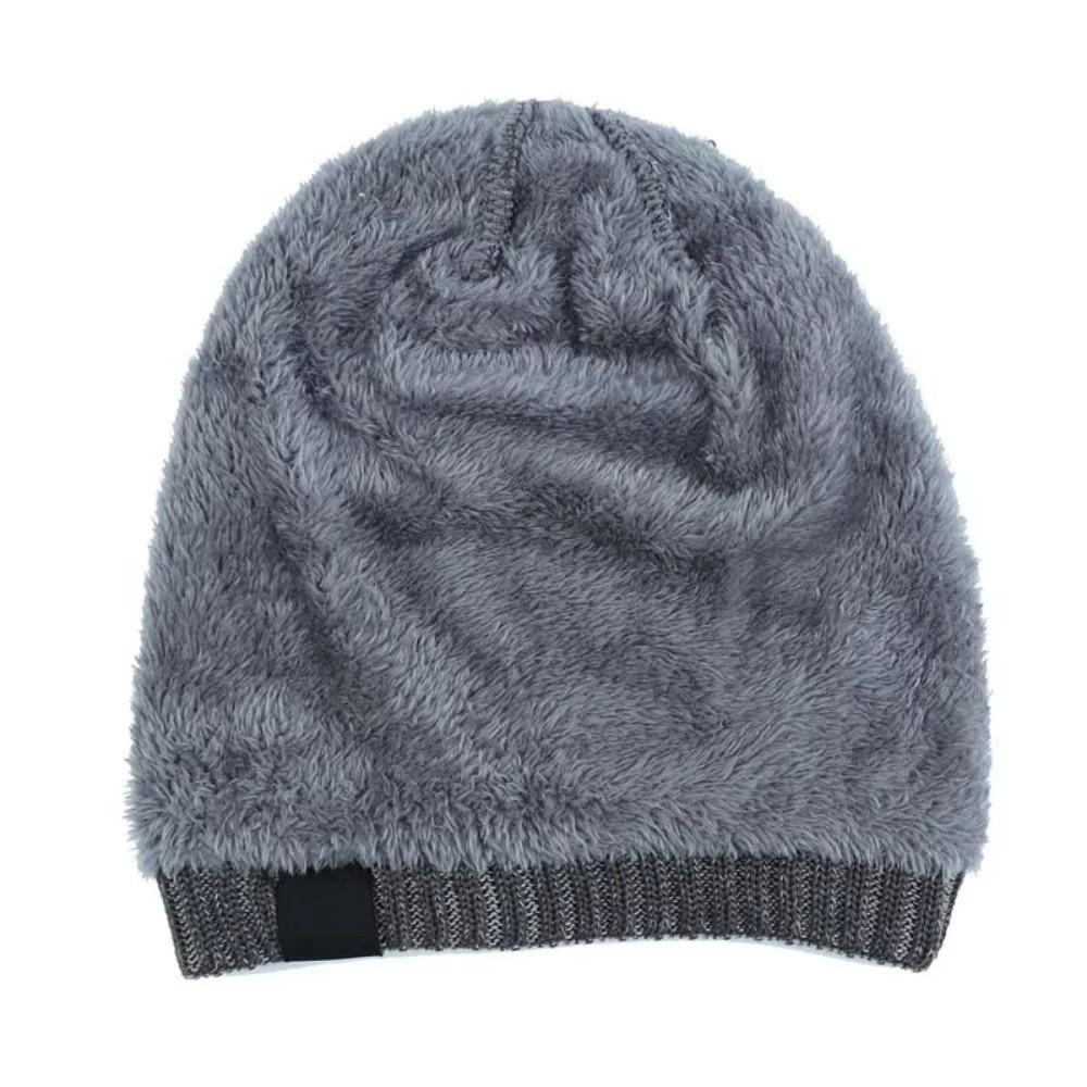 Thickened Fleece Pile Cap Rhombus Jacquard Hood Cap Fashion Beanies Hat Winter