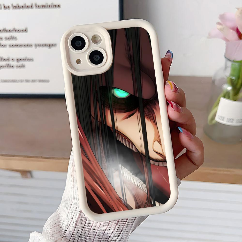 AOT Eren Yeager Verdickte TPU Handyhülle für iPhone 17 16 15 14 13 12 11 Air Pro Max Plus Bunte Hülle