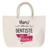 Sac de plage - PLANETEE - Grand anse corde - Coton - Multicolore - Message personnalisé Merci Dentiste