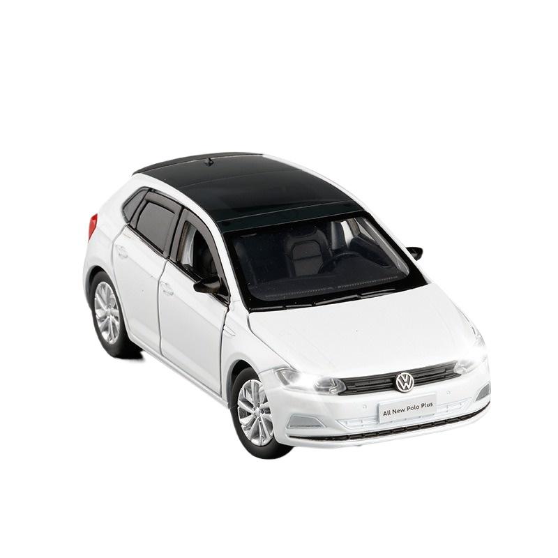 

1/32 Volkswagen POLO Plus Alloy Car Model Diecasts Metal Toy Vehicles Car Model Simulation Miniature Scale Sound and Light Childrens Gifts белый