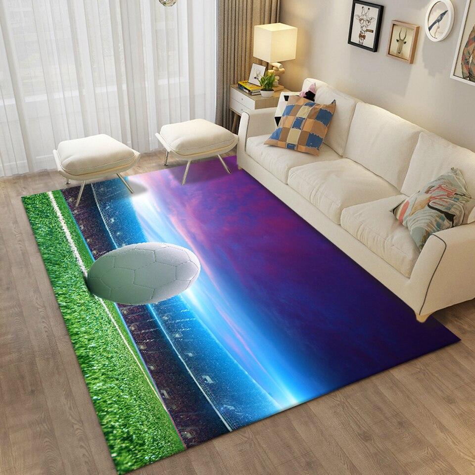Druk 3D piłka nożna mata podłogowa dywanik do salonu duży rozmiar miękki dywanik dla dzieci sypialnia mata łazienkowa antypoślizgowa mata do domu dywaniki