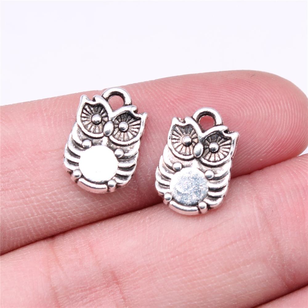 20pcs Owl Charms Antique Silver Color Owl Charms Pendants For Bracelets Small Owl Charms Making Jewelry