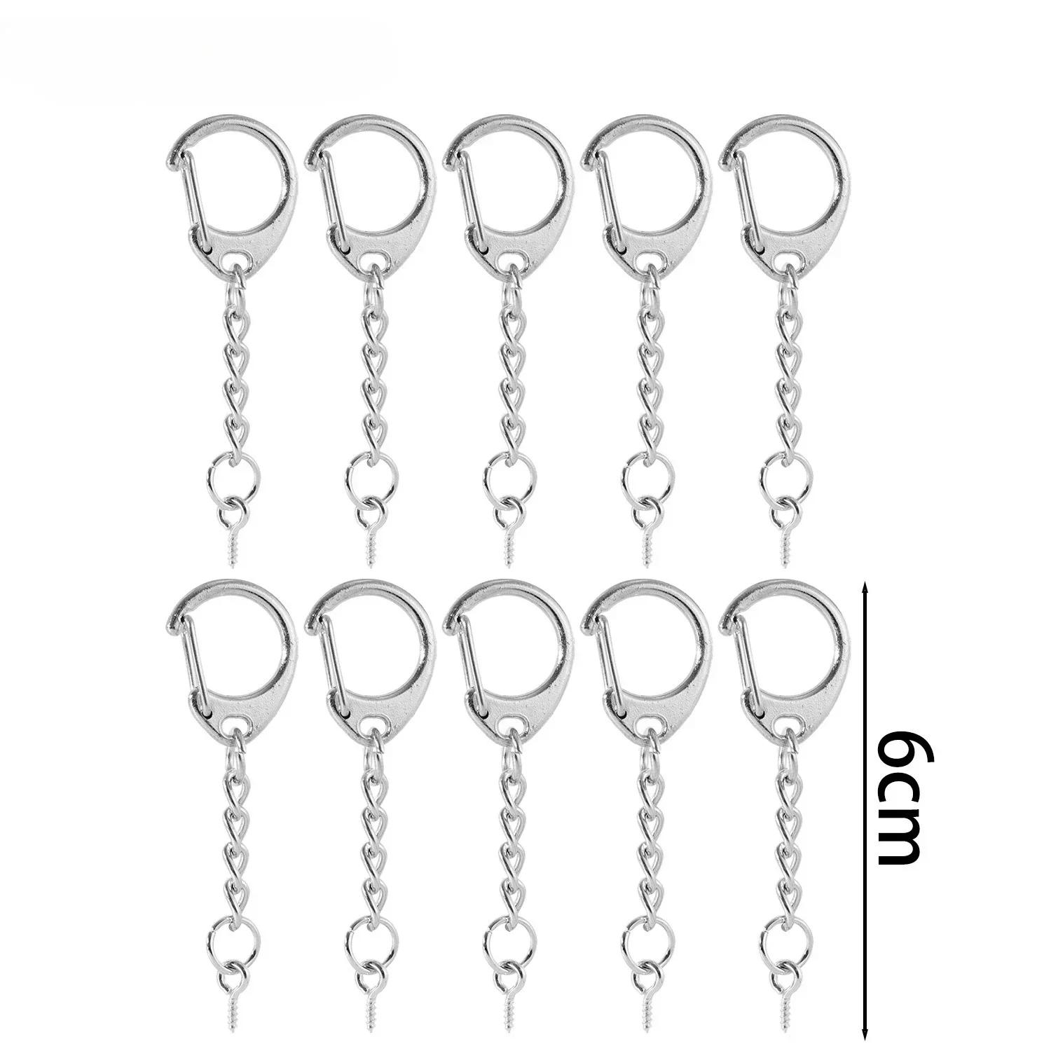 

10-100pcs 2026 Lobster Clasp Keychain Ring C Shaped Clasps Connector Hook for DIY Jewelry Making Finding Key Chain Accessories 10pcs