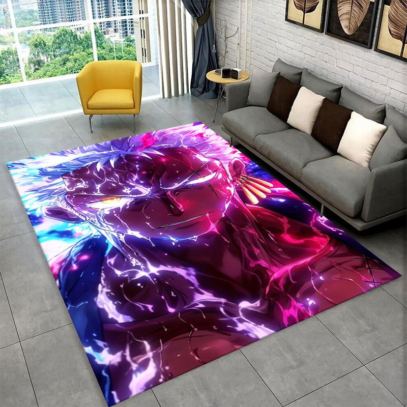 Classic Anime One P-Piece Cartoon Zoro Non-Slip Area Rug for Living Room,Bedroom,Playroom,Soft Carpet Floor Mat Home Decor Rug