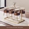 Gnas Chinese Style Heat-Resistant Glass Water and Tea Cup Set with Cold Water Kettle for Guests