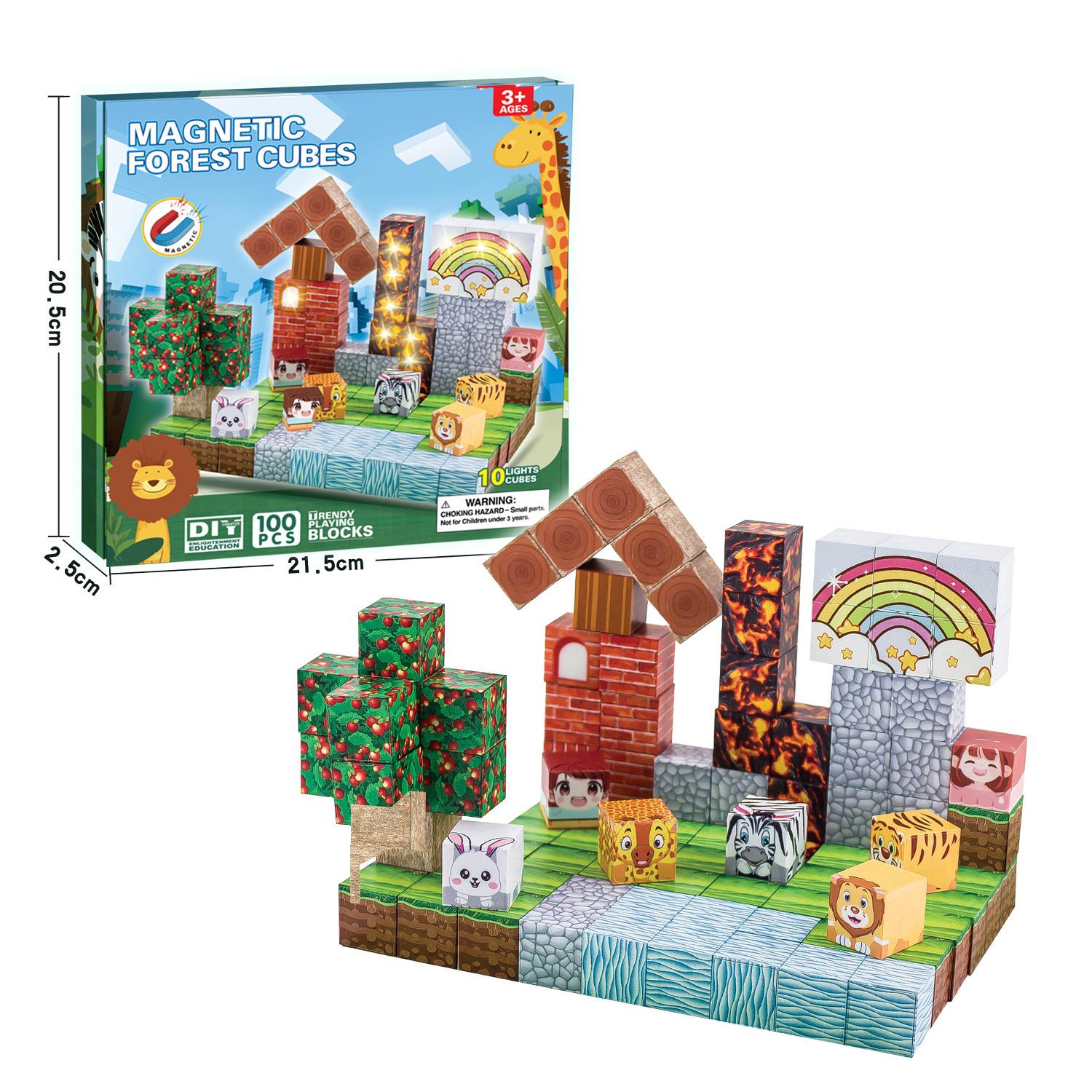 Luminous Magnetic Building Blocks Set - Educational Scene Assembly Cubes