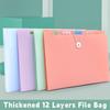 12 Layers A4 File Folder Elastic Strap Design Exam Paper Storage Booklet File Bag  Document Storage