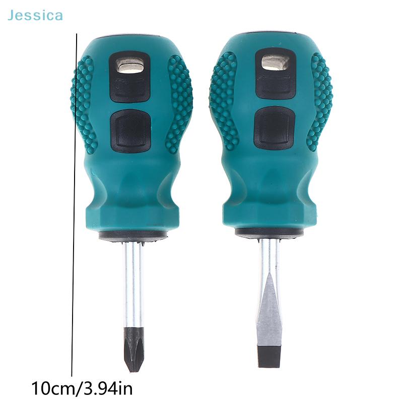 2Pcs Screwdriver Set  Slotted & Phillips Head with Non-Slip Ergonomic Grip for Home Repair, DIY Projects & Toolbox