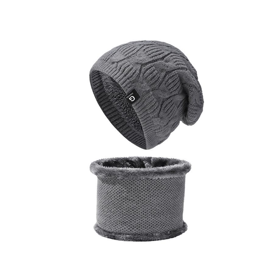 

Осенне-зимняя вязаная шапка, комплект шарфов, бархатная теплая морозостойкая пуловерная шапка с узором из конопли