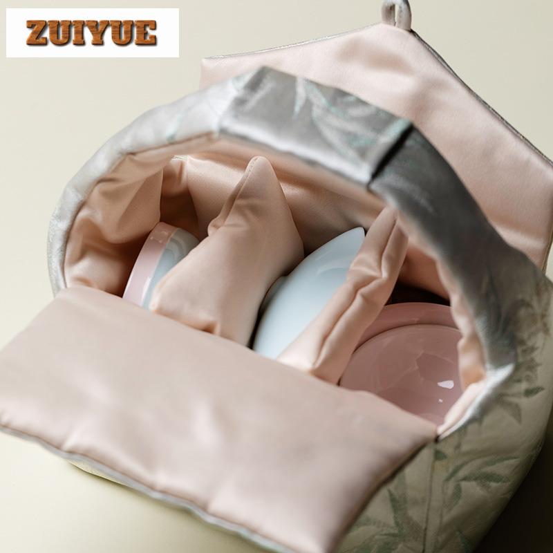 Chinese Style Fabric Brocade Tea Cozies Aesthetic Teapot Cover Tea Cozy For Teapot Hand Bag Travel Tea Set Bag Teaware Supplies