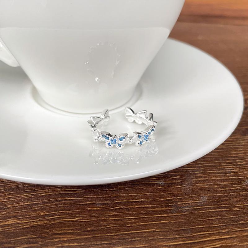 Korean Style 925 Sterling Silver Women's Open Ring - Niche Design Index Finger Accessory
