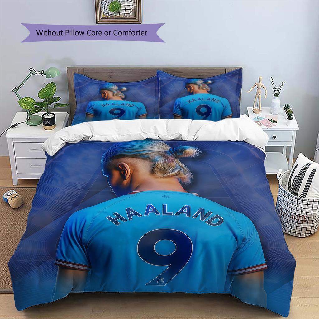 Set Copripiumino Trapuntato Modello Haaland Decorazione per la Casa Regalo (1 * copripiumino + 2 * federe senza imbottitura)