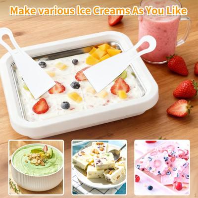 1 Piece Frozen Yogurt Maker Pan Stainless Steel Ice Cream Multifunctional Use Suitable