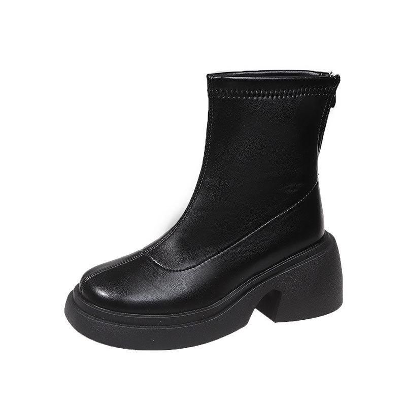 Thick-soled Fashion Small Short Boots Soft Leather Martin Boots Women's Autumn 2025 New Versatile High-end Casual Women's Boots