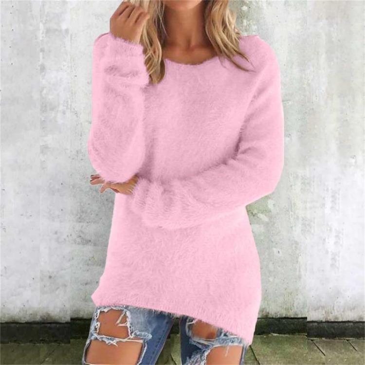 Cozy Winter Womens Fuzzy Sweater Thermal Fleece Pullover Long Sleeve Cute Casual Crewneck Soft Sweaters Clothes