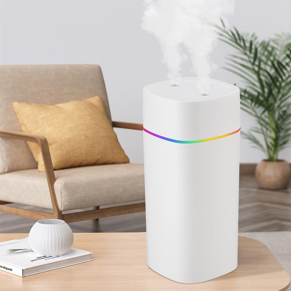 USB Cool Mist Sprayer Portable 600ml Electric Air Humidifier Aroma Oil Diffuser with Colorful Night Light for Home Car