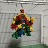 Bird Cage Toy Colorful Cotton Rope Wood Blocks Training Toy Bird Parrot Hanging Chewing