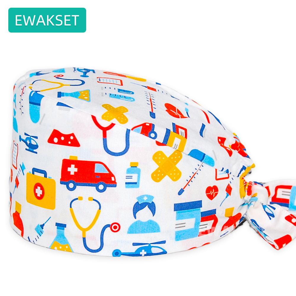 Neue OP-Haube mit Röntgen-Gehirn-Aufdruck für Damen und Herren, Zahnarzt-Peeling-Mütze, Unisex, für Krankenschwestern, Ärzte, Krankenpflege, Operationssaal, Chirurgenkappen