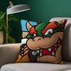 Super Cute Style M-MarioS Pillow Case Anti-dustmite Pillowcase Invisible Zipper Silky Short Plush Sofa Cushion Cover