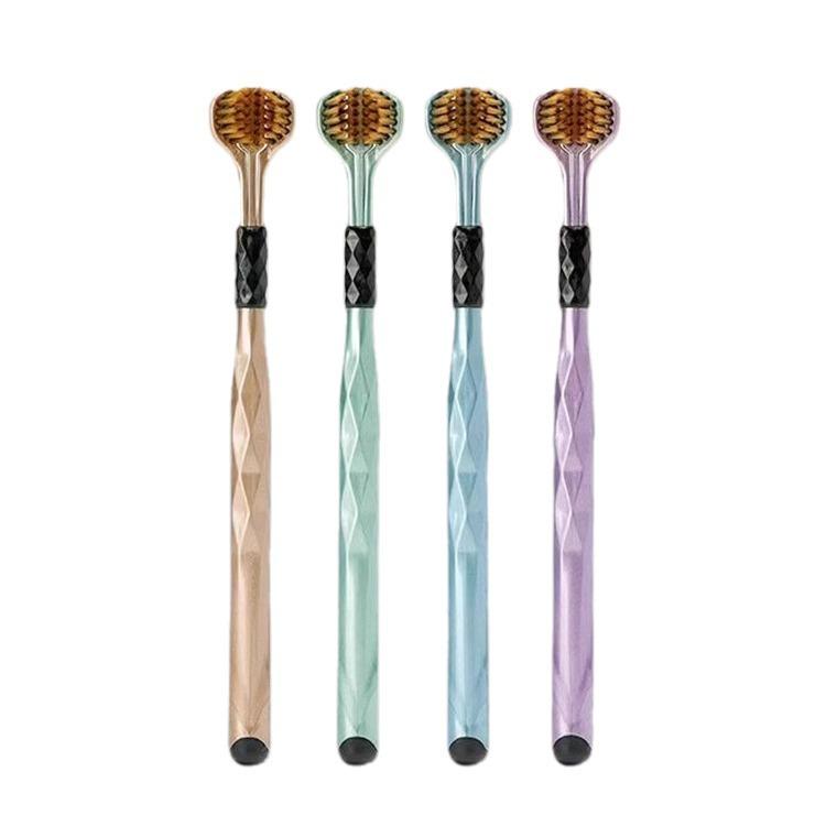 Three-Sided Soft Bristle Toothbrush for Men & Women - Wrap-Around Design, Dead Angle Cleaner, Family Pack