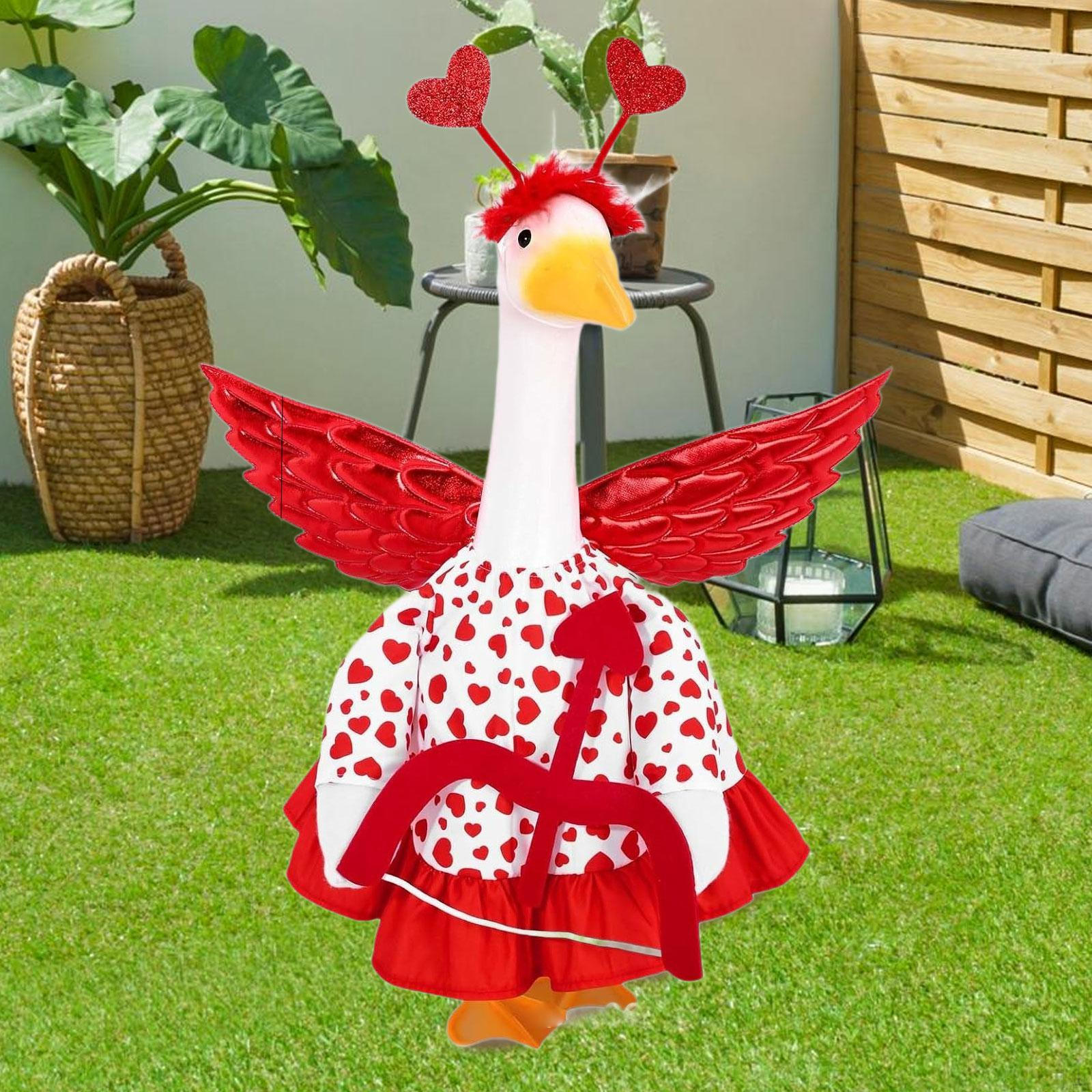 

Valentine s Day Goose Outfit Holiday Costume Soft Decorative Dress Clothes Porch for