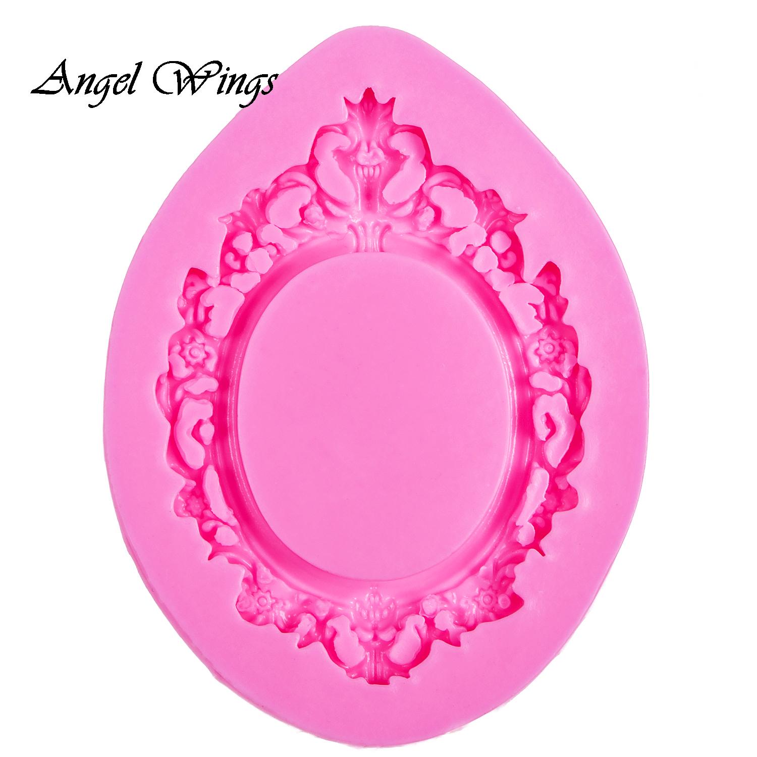 

Силиконовая форма в стиле ретро, ​​модная рамка, инструменты для украшения торта, форма для шоколада, кухонная выпечка розовый