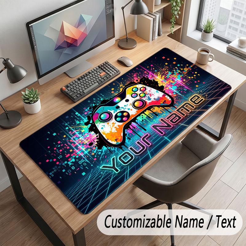 Spielcontroller-Thema Benutzerdefiniertes Mauspads Personalisierter Druck Name Text Schreibtischunterlage Für Home Office Tischdekoration