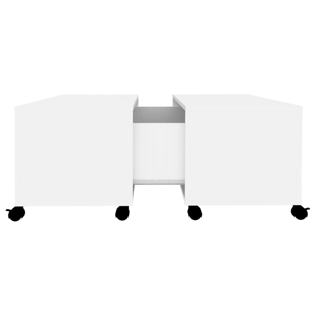 Vidaxl Coffee Table, White, 75X75X38 Cm, Wood-Based Material