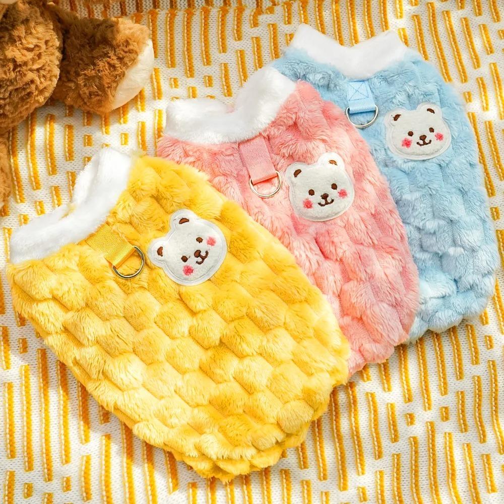Fce Lined Dog Clothes Pulling Harn Autumn Winter Sle for Teddy Pomeranian s Pet Supplies Casual Tee Color White ...