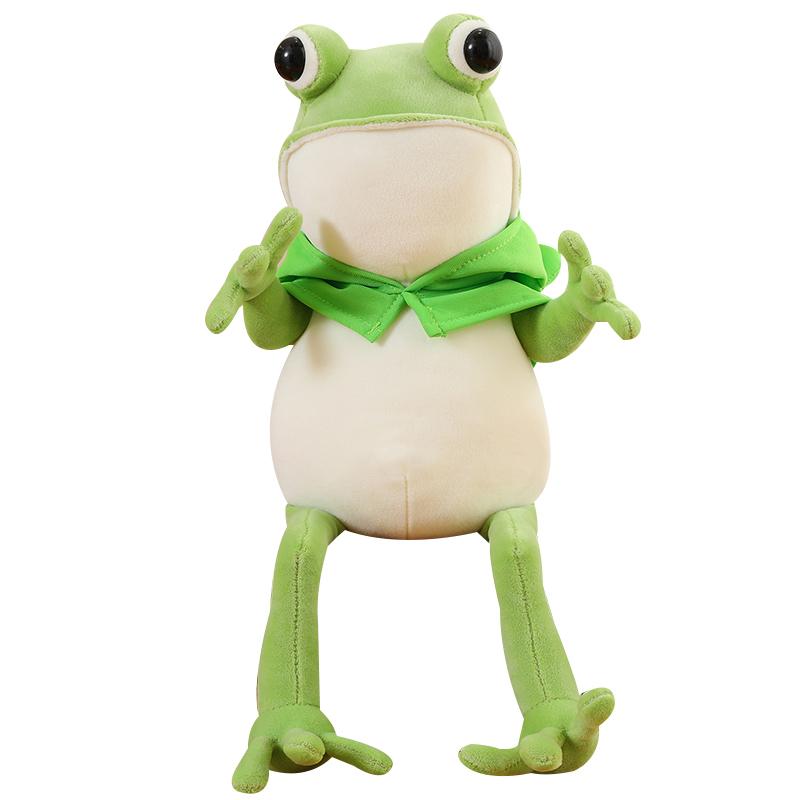 45/60/80CM Kawaii Cloak Frog Plush Toy Soft Stuffed Animal Lovely Hat Big Eyes Anime Doll Hug Pillow Birthday Xmas Gifts