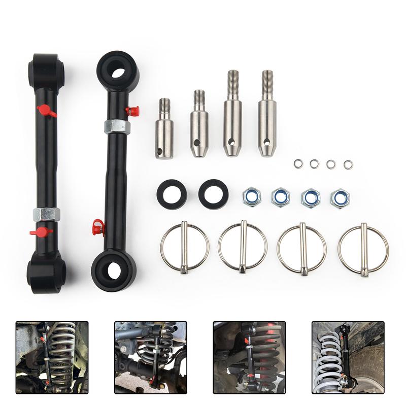 2.5"- 6" Front Sway Bar Links Quicker Disconnect System Kit for Jeep Wrangler JK 2007-2018 Adjustable Upgrade Swaybar Lifts