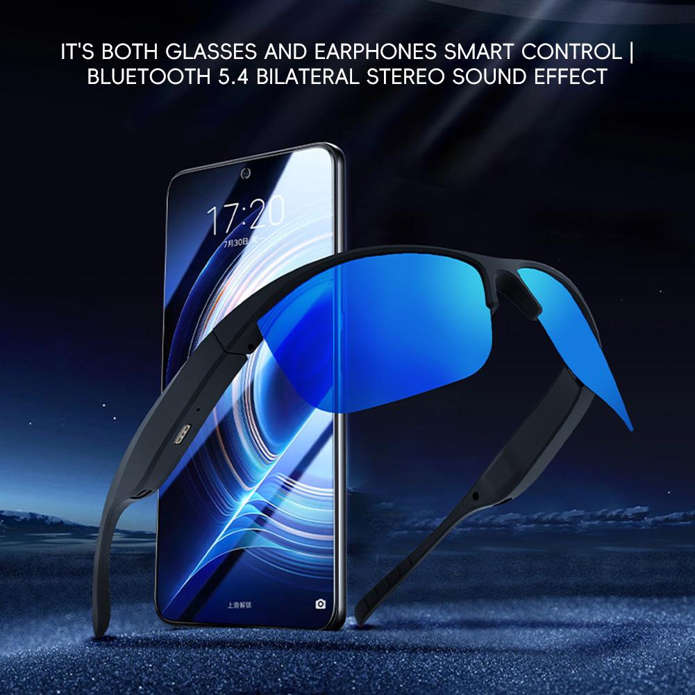 5,4 Zoll Smart-Bluetooth-Brille mit Anruf-/Musikfunktion, wasserdichte Sport-Ohrhörer mit langer Akkulaufzeit, Typ-C-Schnellladefunktion