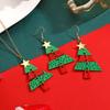 European & American Patchwork Alloy Christmas Tree Earrings for Women - Festive Fashion Party Accessory
