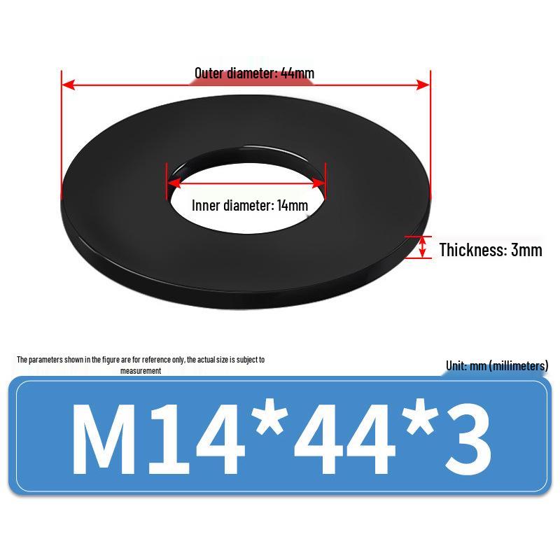 8.8 Grade Black Hardened High-Strength Oversized Flat Metal Spacer Washer (M2-M8)