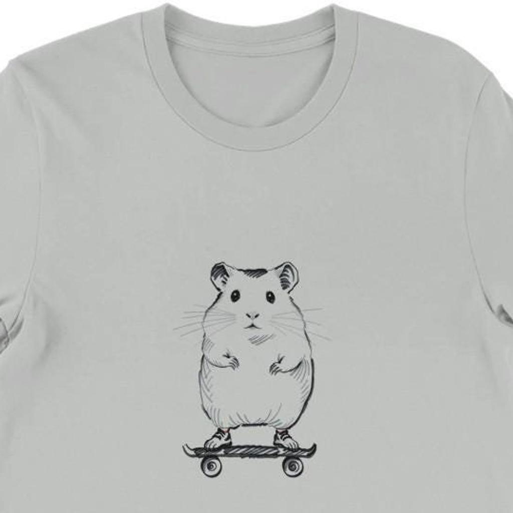 Hamster Skateboarding Tee , Unisex, Animal Lover Shirt, Funny Animal T-shirt, Gifts For Him, Gifts for Her
