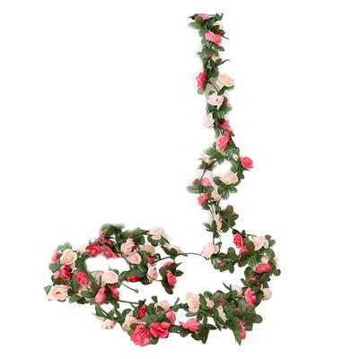 Guirnalda de Flores de Seda Enredadera de Rosas Decoración Sala de Estar Hermosa Y Realista Seda de Alta Calidad Duradera Y Resistente a la Decoloración